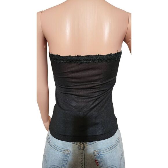 Timing black halter embroidery silk blouse L - Picture 3 of 8